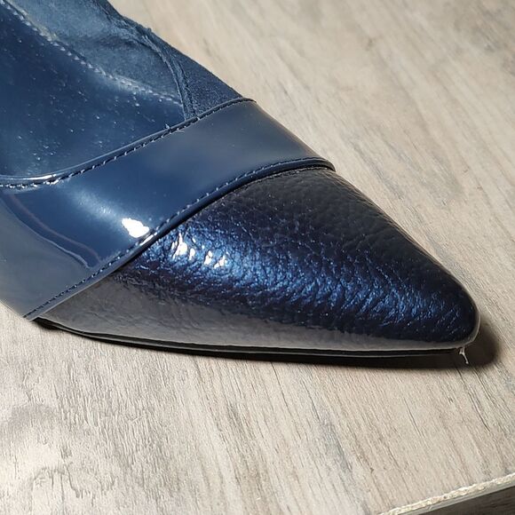 Fioni navy pointed toe pumps heels Sz 9 - Picture 8 of 10